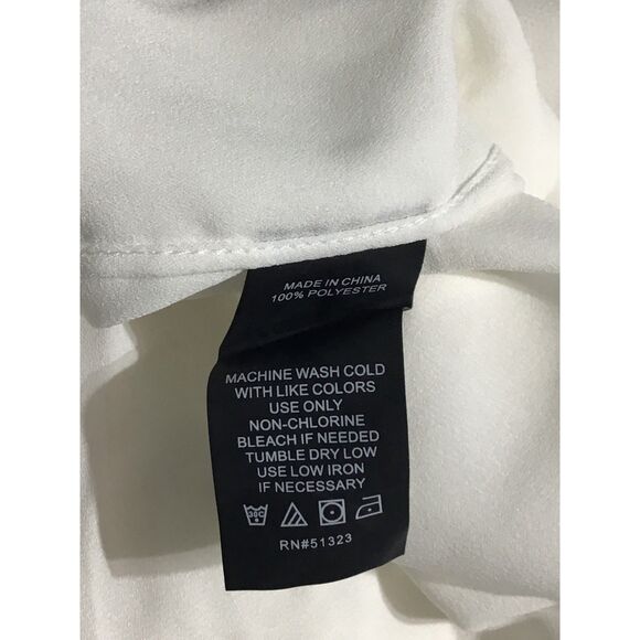 Vince Camuto Cream Sleeveless Keyhole Pleated Top MED - Picture 6 of 7